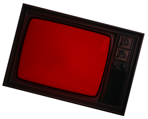old school televesion showing red screen on hover